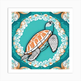 Turtle Coloring Page Art Print