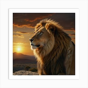 Lion At Sunset 7 Art Print