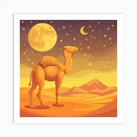 Camel In The Desert 12 Art Print