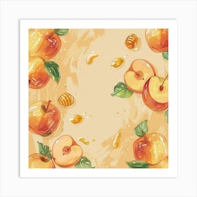 Rosh Hashanah Banner Texture With Apples And Hon 1718398235 3 Art Print