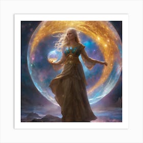 Crystal Ball Divination Using Source Energy -Mythological Art Print