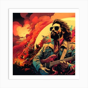 Man Playing A Guitar Art Print