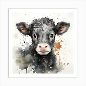 Ethereal Bovine Watercolor Elegance Art Print