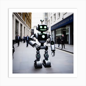 Robot On The Street 1 Art Print