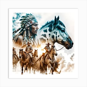 Indians On Horseback 1 Art Print