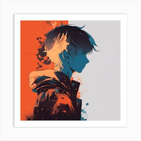 Boy In The dark Jacket Art Print