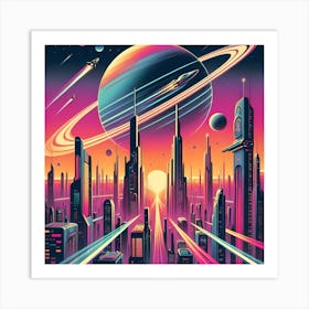 Futuristic Cityscape 13 Art Print