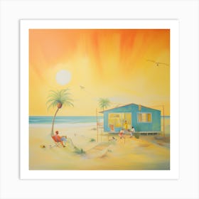 Living On The Beach Art Print