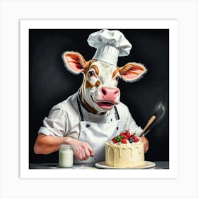 Chef Cow 13 Art Print