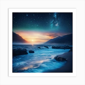 Sunrise Over The Ocean Art Print