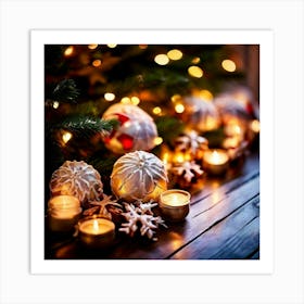 Celebration Festive Joy Family Gifts Lights Decorations Warmth Tradition Cheer Gathering Art Print