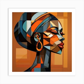 Cubism Tanzanian Woman 02 Art Print