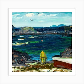 Boat In The Harbour Art Print