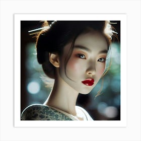 Geisha Creative Illustration Artwork 44 Art Print