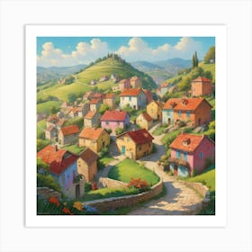 Village In Italy Art Print Art Print