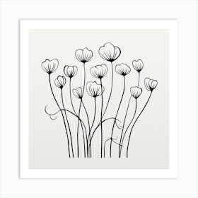 Flowers On A White Background 2 Art Print