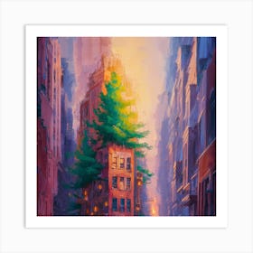 Tree On The Street Art Print