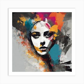 Abstract Of A Woman'S Face Art Print