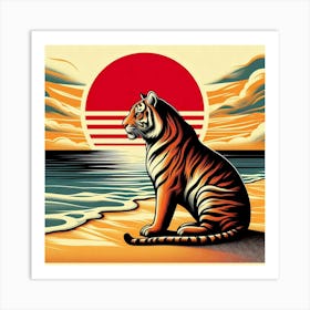 Tiger On The Beach Affiche