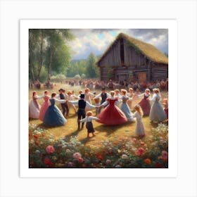 Swedish summer dance 3 Art Print