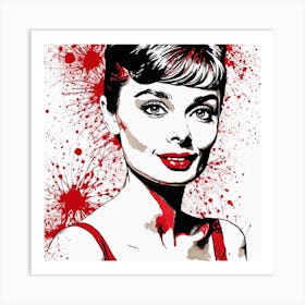 Audrey Hepburn Portrait Painting (7) Art Print