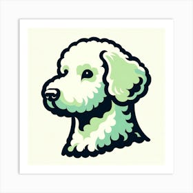 Green Stencil Dog Art Print