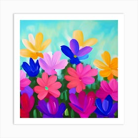 Flowers On A Blue Sky Art Print