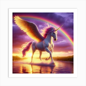 Unicorn With Rainbow 2 Art Print