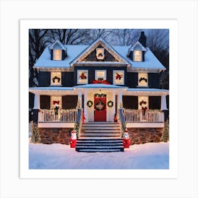 Christmas Decorations On A House 2 Art Print