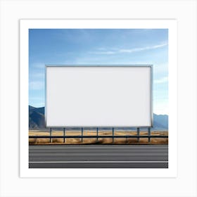 Mock Up Blank Billboard Roadside Advertising Large Outdoor Customizable Template Unprinted (1) Art Print