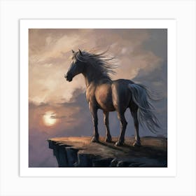 Sunset Horse 48 Art Print