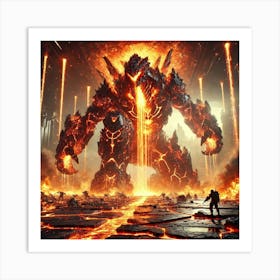 Flame Leviathan Volcanic Core Art Print