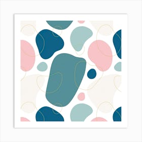 Abstract Organic Shapes Seamless Pattern Art Print