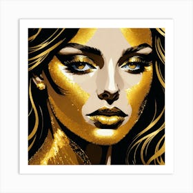 Gold Face 1 Art Print