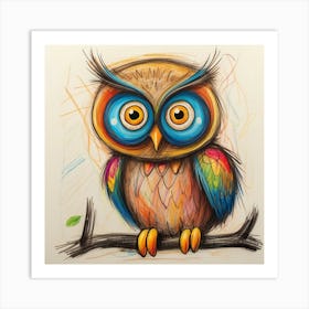 Colorful Owl 6 Art Print