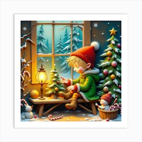 Christmas Elf Art Print