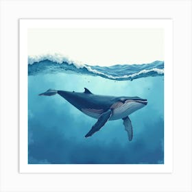 Whale In The Ocean 1 Art Print