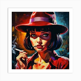 Girl In A Red Hat Art Print