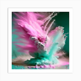 Pink Powder Explosion Art Print