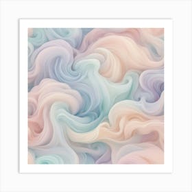 Pastel Wavy Wallpaper Art Print