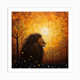 Lion In The Forest 1 Art Print