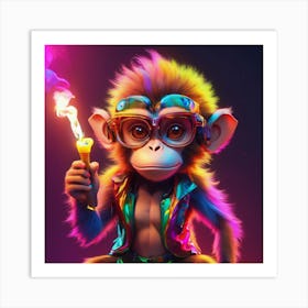 Monkey In Glasses Art Print