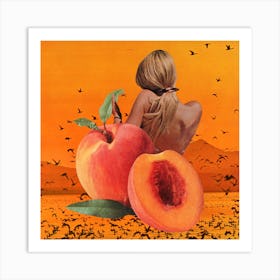 Ripe Peaches Square Art Print