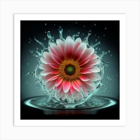 Water Splash Flower 1 Art Print