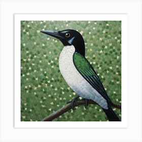 Ohara Koson Inspired Bird Painting Magpie 3 Square Art Print