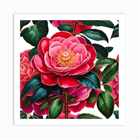 Whispers of Camellia Blossoms Art Print