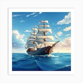 Sailing Ship In The Ocean 3 Art Print