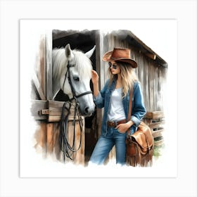 Cowgirl ~Reimagined Art Print