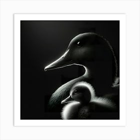 Duck And Chick Art Print