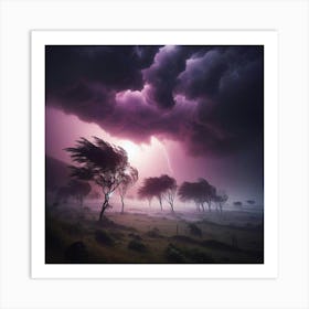 Stormy Sky With Trees Art Print